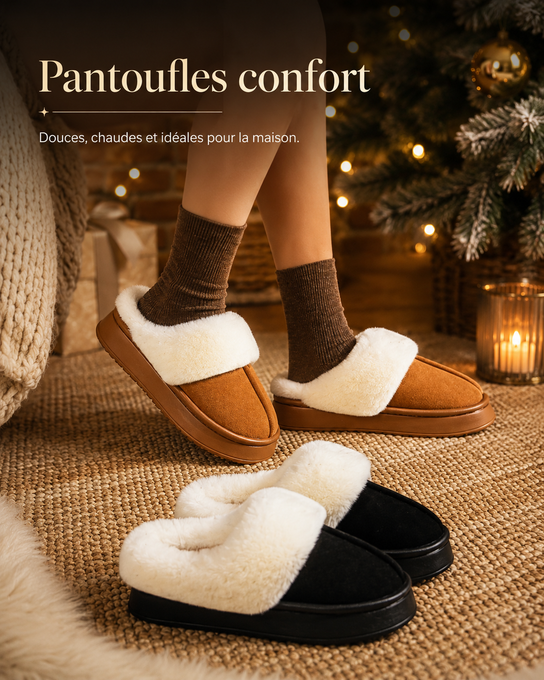 Chaussons Mules Fourrure - Confort & Style