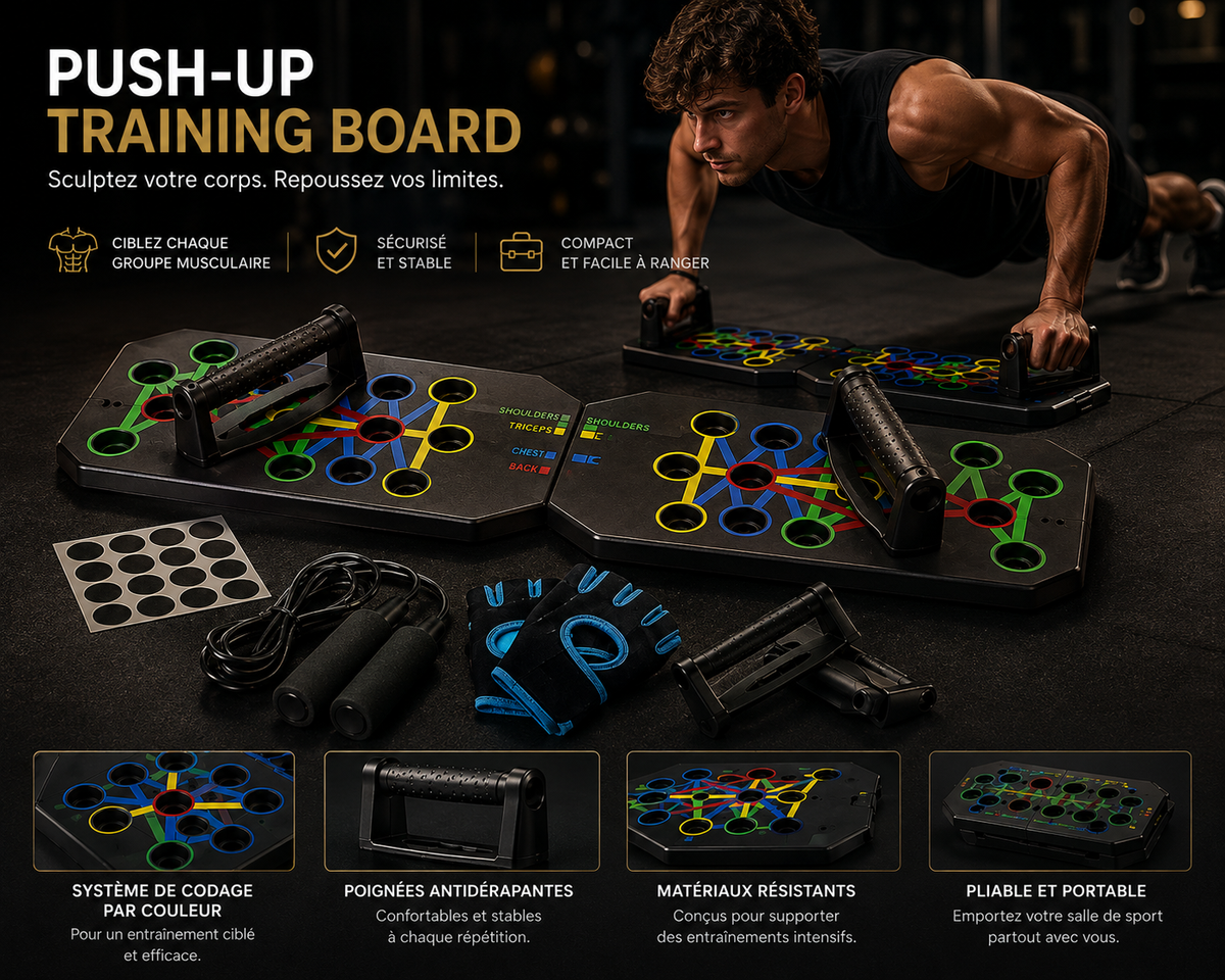 Planche à Pompes Multifonction - Kit Fitness Pliable
