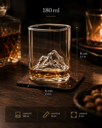 Verre à Whisky Relief Montagne - Coffret Cadeau
