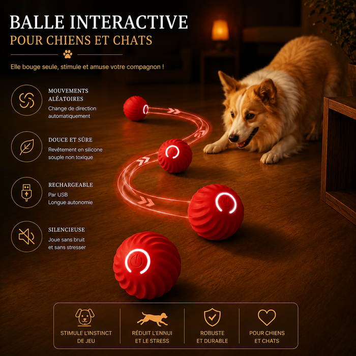 Balle Électronique Intelligente pour Chien & Chat