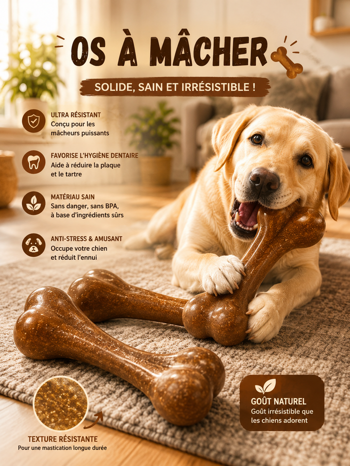 Os à Mâcher en Bois Naturel pour Chien