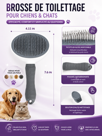 Brosse de Toilettage Auto-Nettoyante pour Chien & Chat