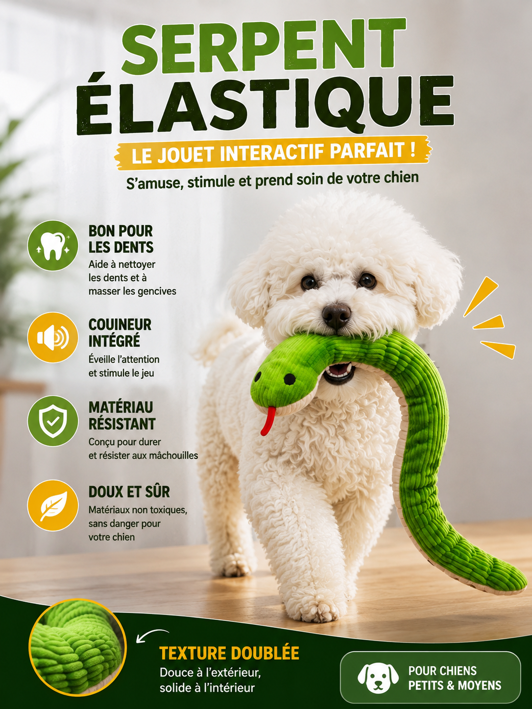Serpent Interactif pour Chat & Chien