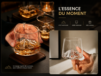 Verre à Whisky Relief Montagne - Coffret Cadeau