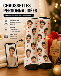 Chaussettes Personnalisées avec Visage - Cadeau Original