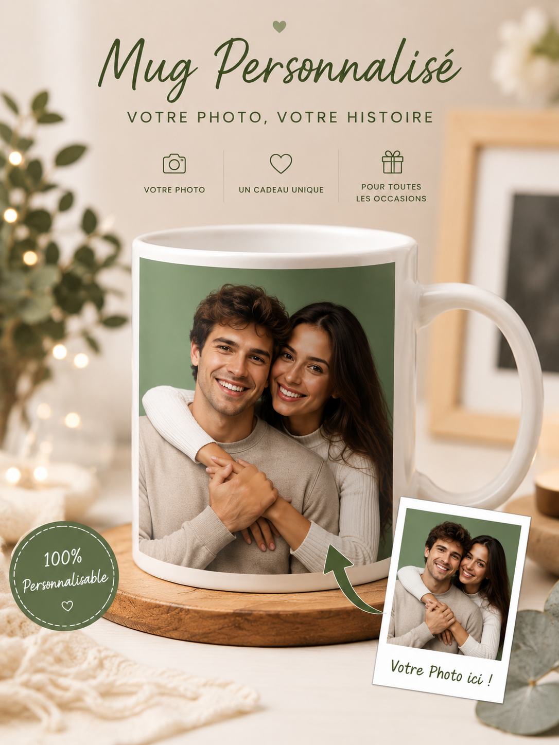 Mug Photo Personnalisé - Vos Souvenirs sur une Tasse