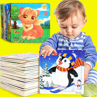 Puzzle 3D en Bois - Animaux & Véhicules (20 pièces, Montessori)