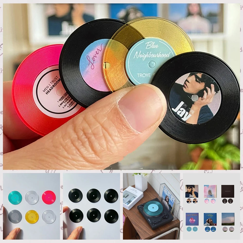 Mini Disques Vinyles pour Maison de Poupée (Lot de 6)