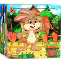 Puzzle 3D en Bois - Animaux & Véhicules (20 pièces, Montessori)