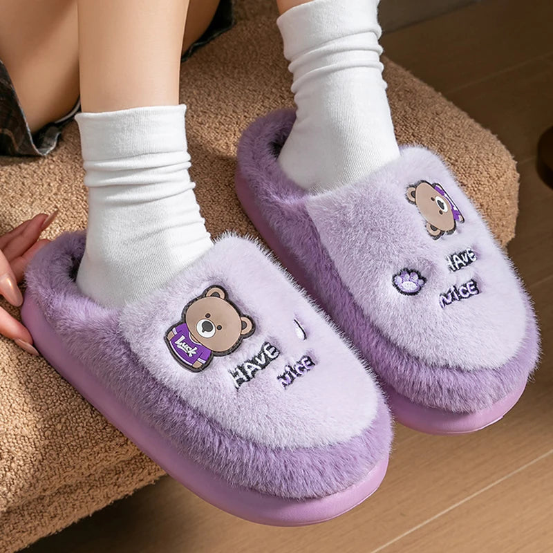 Chaussons Ours en Peluche - Doux & Chauds