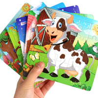 Puzzle 3D en Bois - Animaux & Véhicules (20 pièces, Montessori)