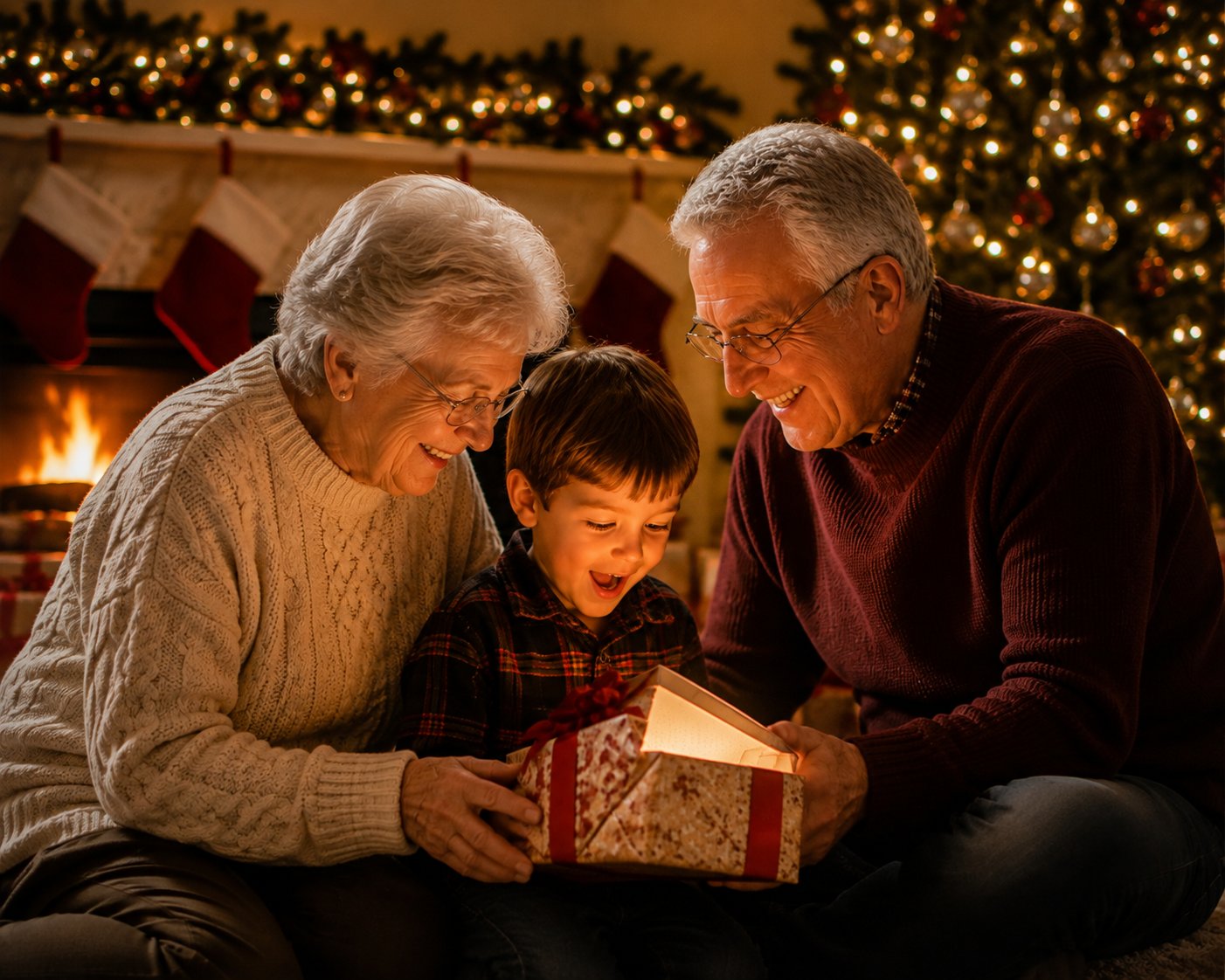 Famille réunie à Noël